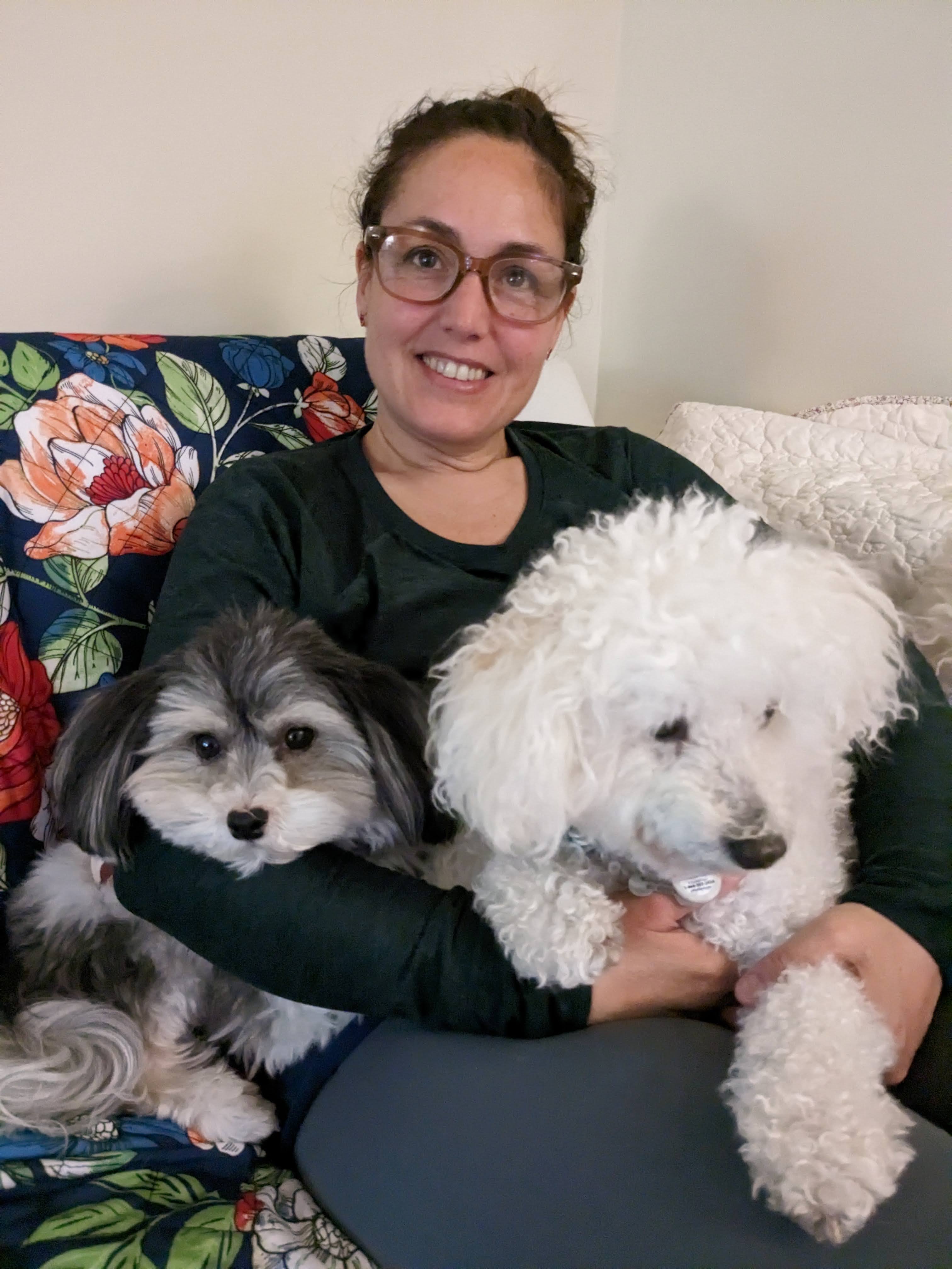 Laura with two little friends